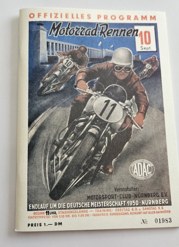 Racing programme 1950 - racing,