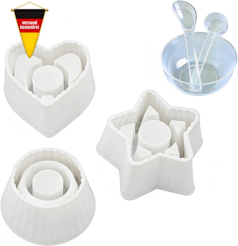 Silikonform kerzenhalter set - silikonform,