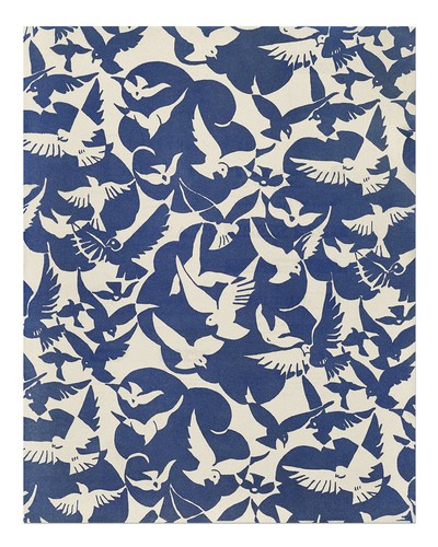 Blaues vogelmuster wandkunst - blaues,
