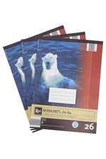 Rex Schulheft DIN A4 Eisbär kariert mit Rand Recyclingpapier Mehrfarbig Kinder