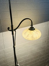 Marmorglas Optik verstellbare Jugendstil Messing-metall Stehlampe Lampe  Bogen