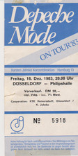DEPECHE MODE KONZERTKARTE TICKET EINTRITTSKARTE TOUR´83 (DÜSSELDORF 16.12.1983)