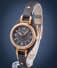 FOSSIL Damenuhr Carlie ES5212 analog Armbanduhr roségold Leder 28 cm UVP 129,00