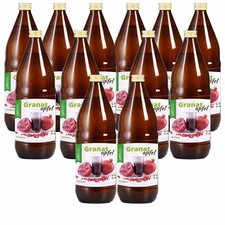Mynatura Granatapfel Direktsaft, 100% Granatapfelsaft Vegan (12x1L Set)