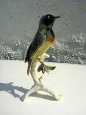 Karl Ens Porzellan Figur Vogel auf Ast Thüringen 16 cm