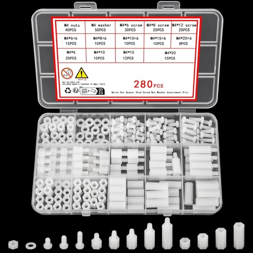 Nylon schrauben muttern set - m4,