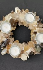 Rauchquarz, Rauchquarz Bergkristall Spitzen aus der Schweiz/ Adventzkranz