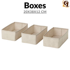 Ikea Box Textil/Beige Aufbewahrungsbox 20x38x12 cm Home Office Aufbewahrung Ordnungsbox