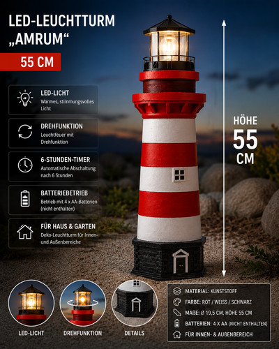 Led leuchtturm leuchtfeuer - xl,