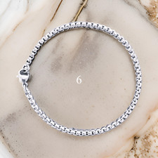 Armband silber Edelstahl - 19cm - Panzerkette Gliederarmband Box Chain Bracelet