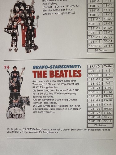 Bravo starschnitt beatles - ,