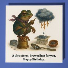 Frosch mit Wolke - Happy