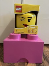 Lego Aufbewahrungsstein pink & Aufbewahrungskopf ￼