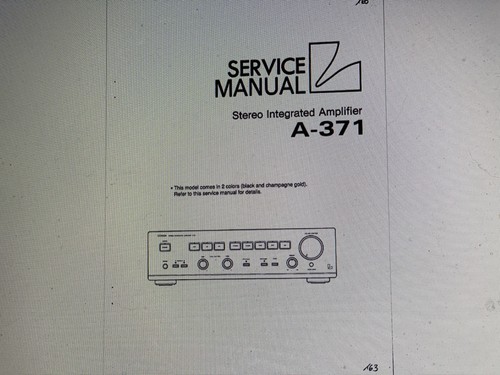 Luxman 371 service manual - a-371,