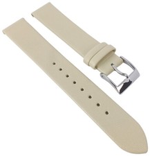 Junghans MAX BILL | Uhrenarmband Leder Band ohne Naht glatt beige 17mm 047/4252