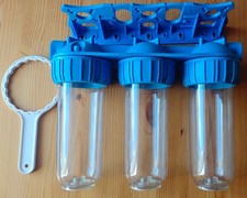 10" 3-Stufen Wasserfilter System Hauswasser Zisterne Brunnen Pumpe 3/4" Zoll