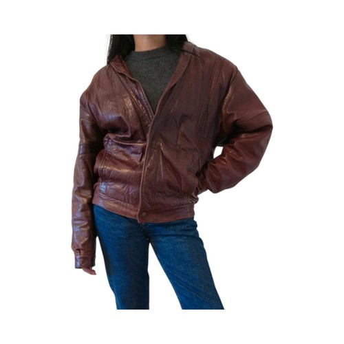 Vintage leder bomberjacke - vintage,