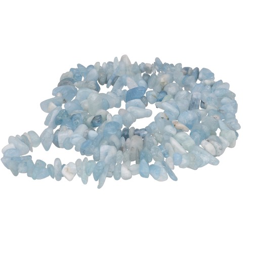 Aquamarin splitterkette lang - aquamarin,
