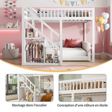 Hochbett kinderbett 140 90x200 - hochbett, 140/90x200