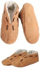 Winter Hausschuhe Wildlederhausschuh  Echt Leder Webpelzfutter Puschen Neu-