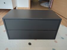 Eket m. 2 Schubladen, Dunkelgrau mit Wandschiene 70*35*35cm