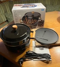 Stöckli Marroniofen mit Holzgriff, inkl. Grill-& Crêpe-Platte