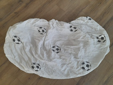 Weißes Spannbettlaken aus Feinbiber "Fußball" - 90 x 200cm