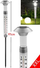 XXL Solar Thermometer Gartenthermometer beleuchtet Außenthermometer Garten 97cm