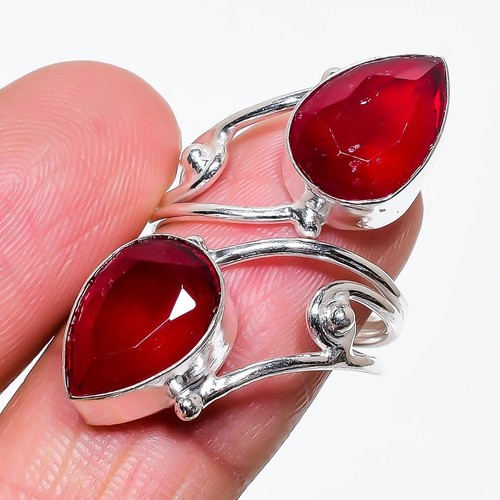 Roter granat edelstein - roter, 925