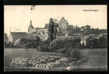 Ansichtskarte Katzenelnbogen, Schafsherde vor dem Ort 