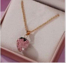 Goldene Kette Halskette Erdbeere  neu Luxus 