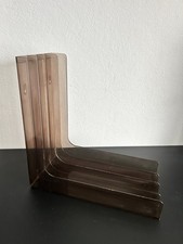 80er Jahre Schallplatten Vinyl LP Winkel Ständer Kunststoff braun durchsichtig