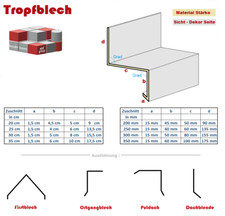 Tropfbleche 2 Meter Dachbleche Winkelblech nach Maß Dachprofil Kantblech