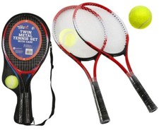 2 Spieler Junior Tennis Set mit 23" Aluminium 2 Schläger mit 1 Ball & Tragetasche