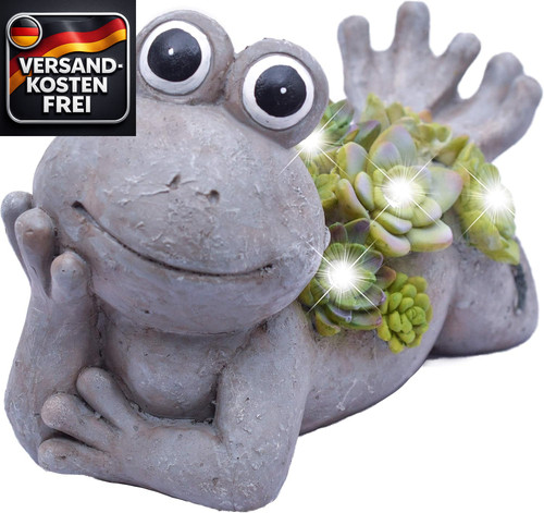 Solar frosch gartenfigur mit - gartenfigur,