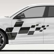 Rennflagge Autoaufkleber Dekor Karo Flagge Seitendekor Aufkleber Auto #1154-125