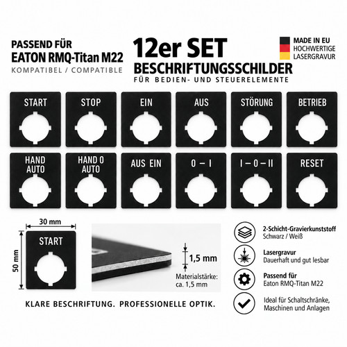 12er set beschriftungsschilder - 12er,