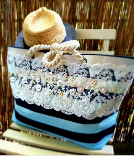 Beach bag strandtasche blau - beach,