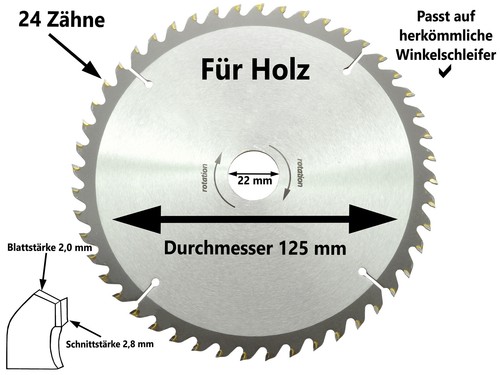 Kreissägeblatt 125 22 2 - mm, x