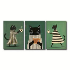 3er Katzen Kaffeetasse Bar Küchenbild Küchendekoration
