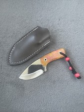 Handgemachtes Full-Tang Mini Messer mit Lederscheide – Klinge  4116 Stahl EDC