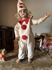 Pierrot Harlekin Kostüm für antike puppe antique doll,Robe Costume 