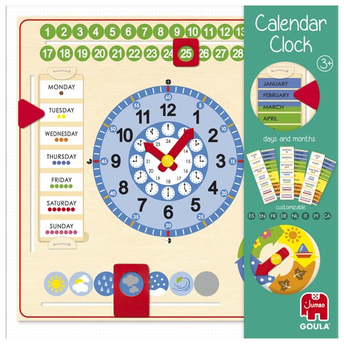 Goula kalender uhr aus holz - goula,