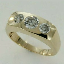 Drei Stein Diamant Herren Ring