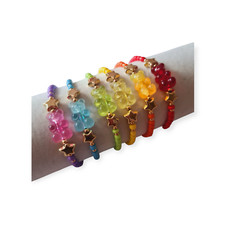 Perlenarmband "Gummibärchen" Farbauswahl Glücksbringer in Gold oder Silber