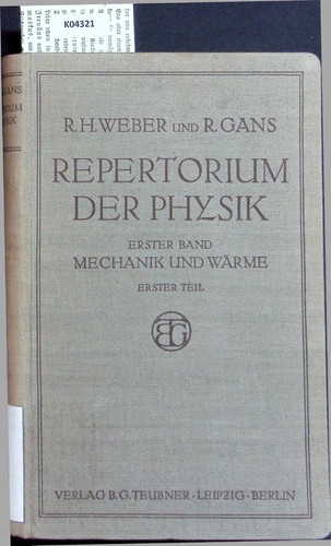 Repertorium der physik erster - repertorium,