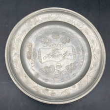 Antiker Zinn Teller um 1850