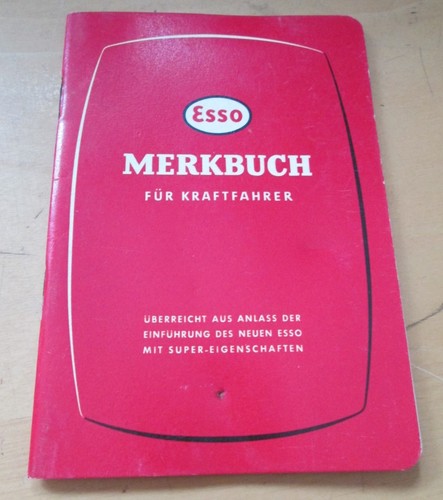 Esso merkbuch für - merkbuch, kraftfahrer