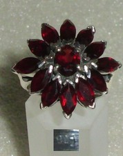 Ring aus 925er Silber mit 13 Granaten, Gr. 63, Ø 20 mm (da4047)