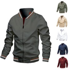 Herren Übergangsjacke Steppjacke Sweatjacke Unifarben Sport Freizeit Coat Top